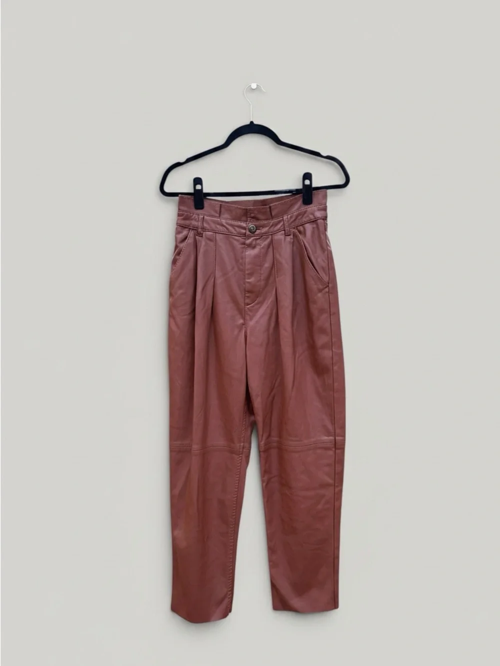 Free People Burnt Orange Skirt with Faux Leather Waistband